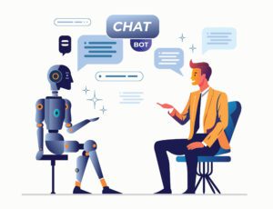 Chat bot, using and chatting artificial intelligence chat bot developed by tech company. Digital chat bot, robot application, conversation assistant concept. Optimizing language models for dialogue.